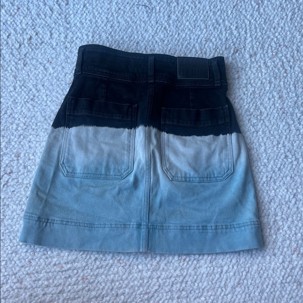 Zadig & Voltaire Jima Denim Ombre Deep Tie Dye High Waist Straight Mini Skirt XS - Picture 3 of 6